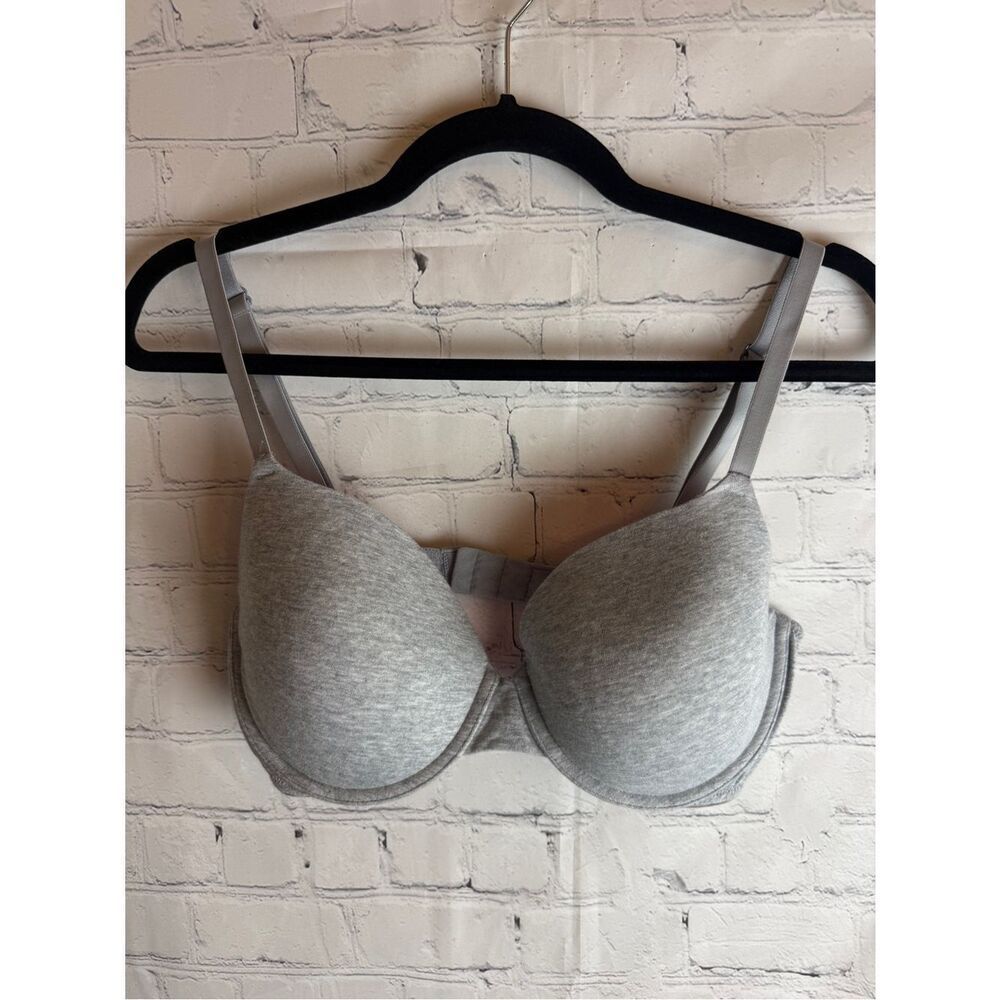 Pink Smooth Light Gray Padded Everyday Bra with Supportive Molded Cups 36D